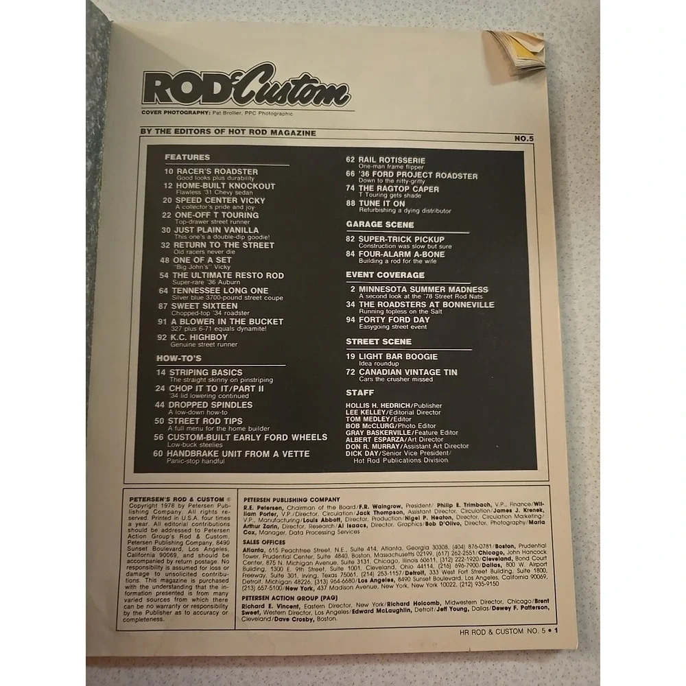 Hot Rod ROD &‎ CUSTOM Magazine NO.5 1978